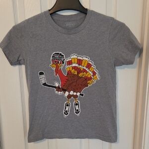 Spirit Gray Turkey Hockey Kids Tee